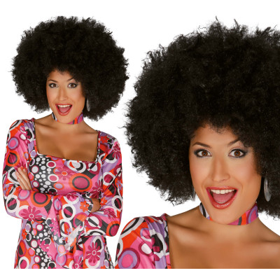 Musta afro stiilis parukas naistele