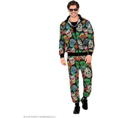 Vibrant Skull Print Tracksuit for Adults: Stand Out in Style!