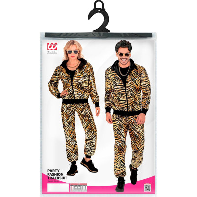 Stiilne tiigriprint kuldne dressipluus täiskasvanutele - ideaalne karnevali pidustusteks