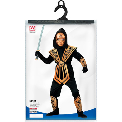 Poiste ülim kuldne ninja sõdalase kostüüm