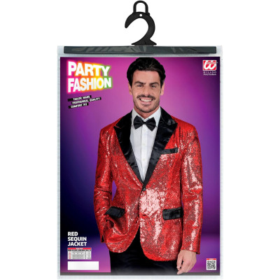 Turn Heads with Our Dazzling Men's Red Sequin Jacket!