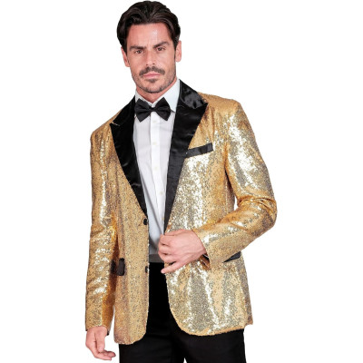 Shine Bright: Dazzling Men's Golden Sequin Jacket