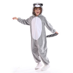 Raccoon Costume for Kids – Animal Hooded Jumpsuit for Halloween & Carnival