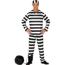 Prisoner Mens Costume - Black & White