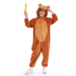 Monkey Costume for Kids – Animal Jumpsuit with Hood