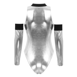 Silver bodysuit for women