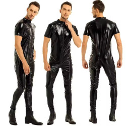 Long black jumpsuit for men