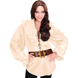 Stylish Beige Pirate Shirt for Women: Unleash Your Inner Swashbuckler!