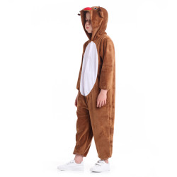 Kids Reindeer Costume – Christmas Hooded Jumpsuit