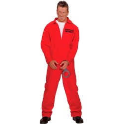 Men's Bold Prisoner Costume: Stand Out in Striking Red!