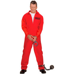 Men's Bold Prisoner Costume: Stand Out in Striking Red!
