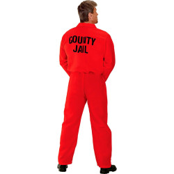 Men's Bold Prisoner Costume: Stand Out in Striking Red!