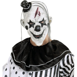 Terrifying Killer Clown Mask with Hair & Mini Hat for Ultimate Scares