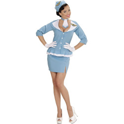 Chic Vintage Flight Attendant Costume for Women
