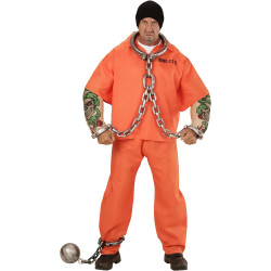Edgy Tattooed Inmate Costume for Men