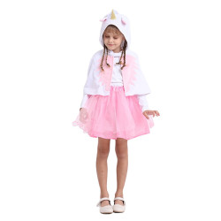 Unicorn Costume for Girls with Hooded Cape and Skirt