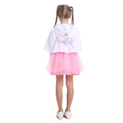 Unicorn Costume for Girls with Hooded Cape and Skirt