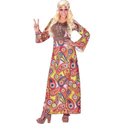 Groovy Hippie Chic: Embrace the 70s Vibe with This Colorful Dress!