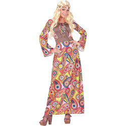 Groovy Hippie Chic: Embrace the 70s Vibe with This Colorful Dress!