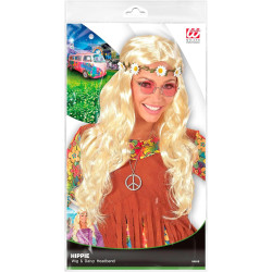 Enchanting Blonde Hippie Wig with Daisy Headband – Perfect for Medieval Vibes!
