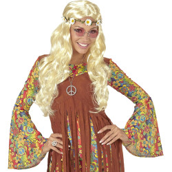 Enchanting Blonde Hippie Wig with Daisy Headband – Perfect for Medieval Vibes!