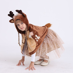 Deer Costume for Girls – Hooded Cape and Skirt Set
