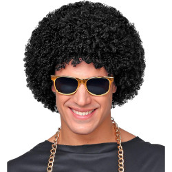 Groovy 70's Disco Black Wig: Unleash Your Inner Dancing Queen!