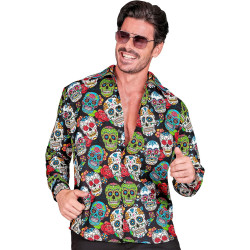 Vibrant Skull Print Shirt for Men: Stand Out in Style!