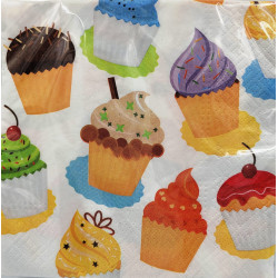 3-Ply Paper Napkins Cupcake 33×33 cm – 20 pcs