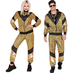 Shine Bright in 80's Gold: Reflective Tracksuits for Adults
