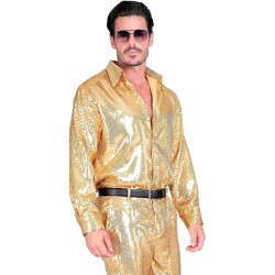 Shine Bright: The Ultimate Men's Golden Sequin Shirt