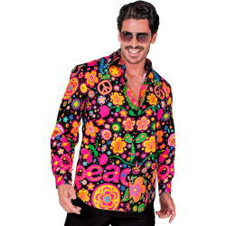 Vibrant Neon Hippie Party Shirt for Men: Stand Out in Style!