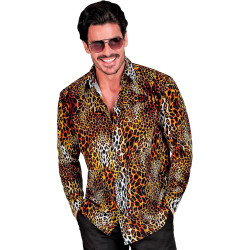Unleash Your Wild Side: Bold Leopard Print Party Shirt for Men