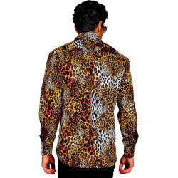 Unleash Your Wild Side: Bold Leopard Print Party Shirt for Men