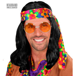 Stiilne hipi parukas erksa peapaelaga - võta vastu 60ndate vibe!