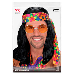 Groovy Hippie Wig with Vibrant Headband – Embrace the 60s Vibe!