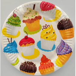 Disposable Paper Plates Cupcake 18 cm – 8 pcs