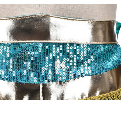 Enchanting Blue-Gold Princess Costume for Girls: Shines Like Royalty!