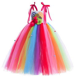 Enchanting Rainbow Colors Royal Dress Design for Girls