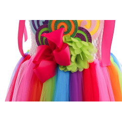 Enchanting Rainbow Colors Royal Dress Design for Girls
