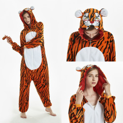 Tiger Costume for Kids and Adults – Hooded Jumpsuit