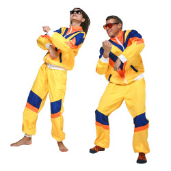 80ndate stiilis kollane spordikostüüm