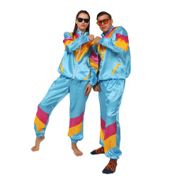 80s Style Blue Tracksuit