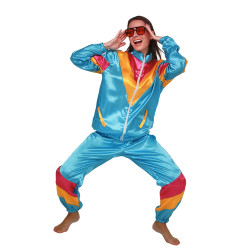 80ndate stiilis sinine spordikostüüm