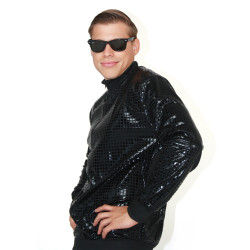 Disko stiilis must "Bomber" jakk