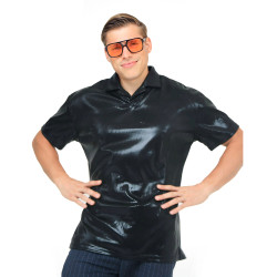 Black Glossy Polo Shirt