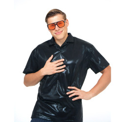 Black Glossy Polo Shirt