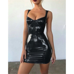 Black latex dress