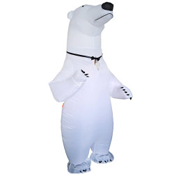 Inflatable white unicorn costume for adults
