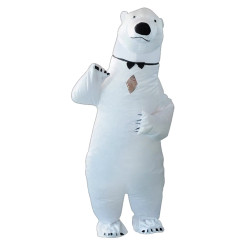 Inflatable white unicorn costume for adults